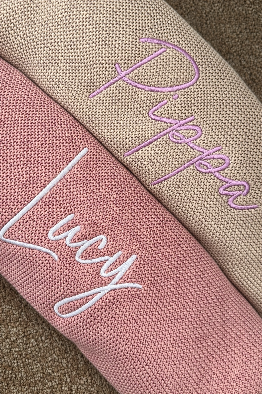 Dusty pink personalised baby blanket