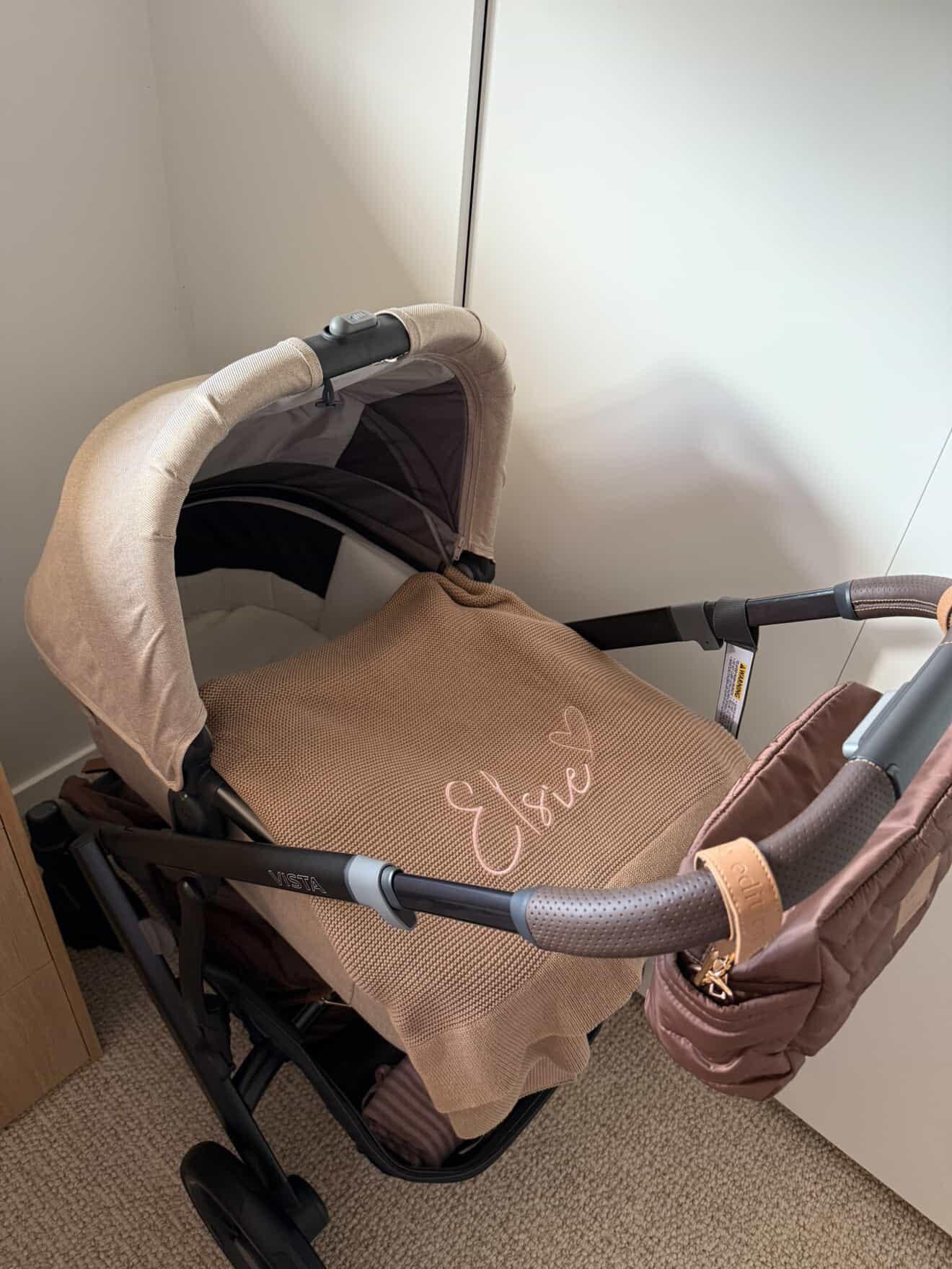 Chocolate brown personalised baby blanket